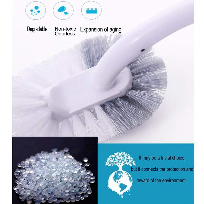 Marbrasse Marbarsse Bathroom Toilet Bowl Brush and Holder, Curved Design Toilet Brush for Deep Cleaning Under Rim, Best Toilet Brush Set, Easy Handy CompactToilet BowlCleaner Brush for Bathroom, 1 Pack - Image 4